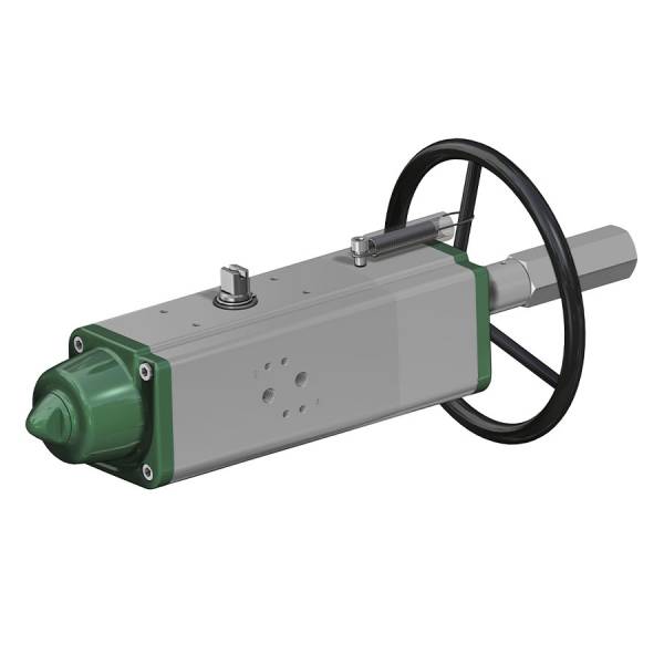 GSV (spring return) pneumatic actuator with integrated manual control