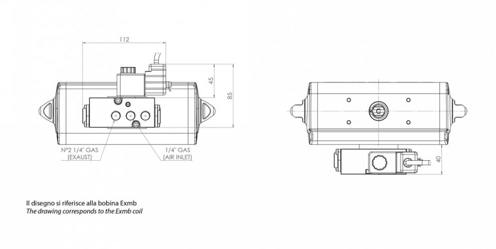 3/2 - 5/2 NAMUR monostable solenoid valve with ATEX coil