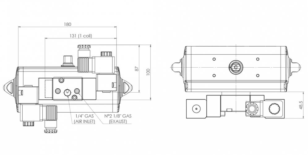 3/2 - 5/2 NAMUR solenoid valve with CNOMO coil